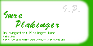 imre plakinger business card